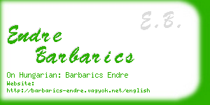 endre barbarics business card